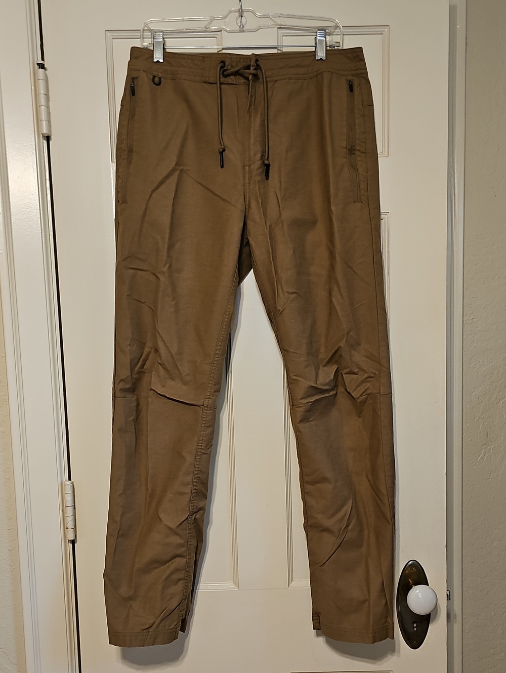 Roark Men's Drawstring Layover Pro Traveler Pants in Khaki Brown